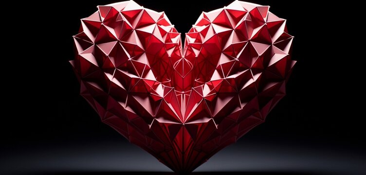 Valentine's Day captured through the lens of geometric precision, unfolding in a high-definition display of love's intricacies