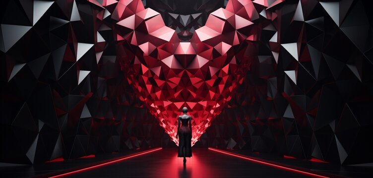 Valentine's Day magic captured in the precise alignment of geometric shapes, creating an HD visual feast of love and symmetry