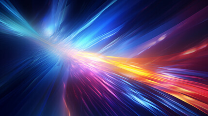 Fototapeta premium An abstract painting outlined with colored lines, long exposure, futuristic