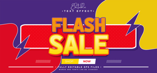 editable purple flash sale text effect.typhography logo - obrazy, fototapety, plakaty