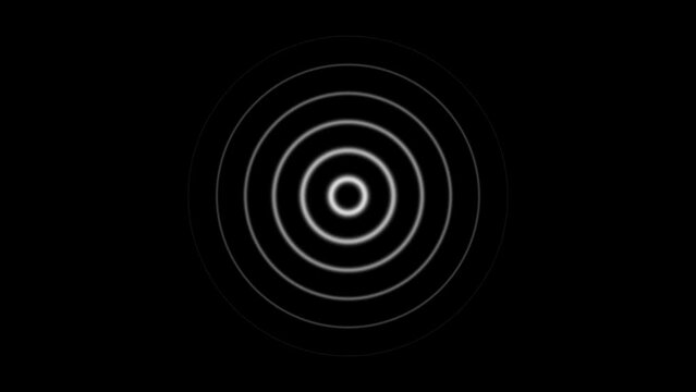 Radio wave, animated of white circular electric wave looping on white background. k1_2037