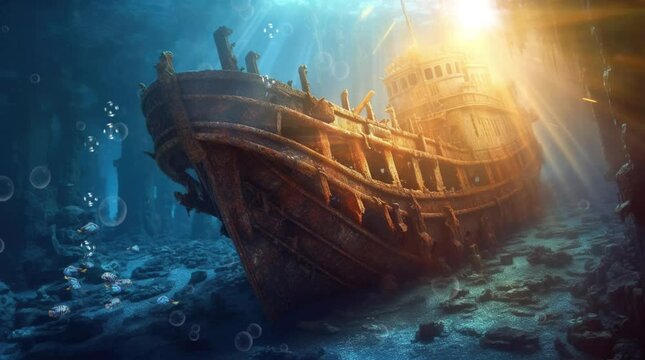 Ocean's Whisper: Sunlight on a Mysterious Shipwreck