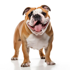 Obraz premium English Bulldog Dog Isolated on White Background - Generative AI