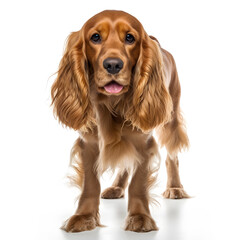 English Cocker Spaniel Dog Isolated on White Background - Generative AI