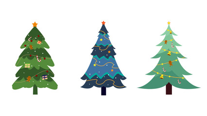 Christmas tree set. Vector EPS format.