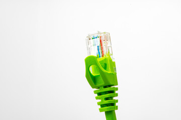 Network cable isolated on white background studio shot