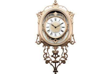 Antique Grandeur: Pendulum Clock Beauty Isolated on Transparent Background