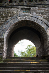 Brick and tile arch bridge in Dujiangyan Irrigation Project Scenic Area