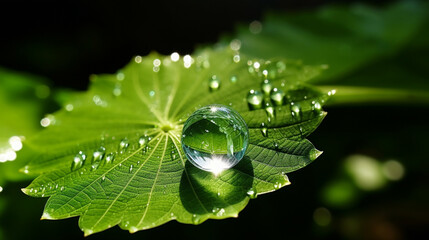 dew on leaf HD 8K wallpaper Stock Photographic Image 