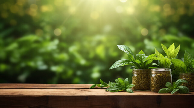 herbs on table HD 8K wallpaper Stock Photographic Image 