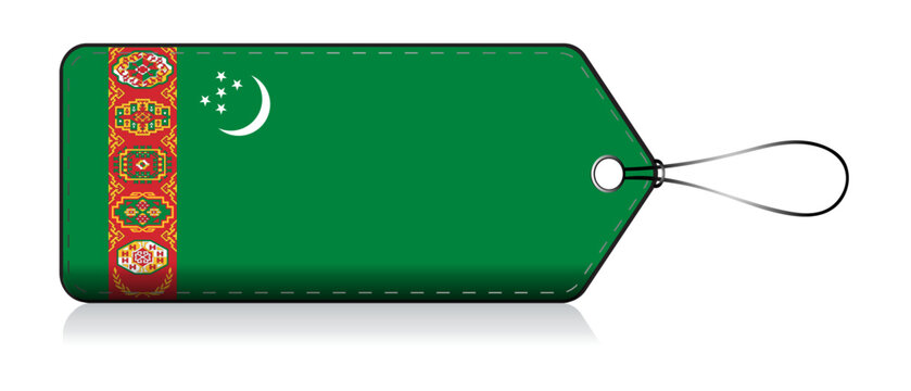 Turkmenistan flag label, Label of product made in Turkmenistan