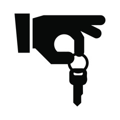 Hand holding a key icon