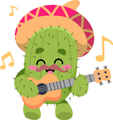 Guitar Cactus Character