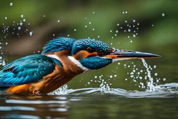 **female kingfisher energing from the watr after an unsuccessful dive to grab a fish taking photos of these beautiful birds is addicitive now i need go back 
