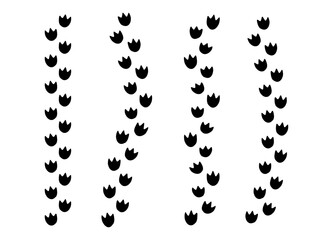 Dinosaur tracks. Dragon tracks symbol of the new year. Black silhouette. © Nastya Trel