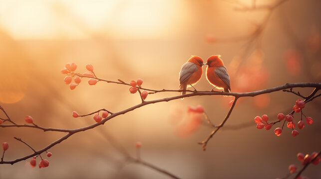 love is in the air with lovely birds