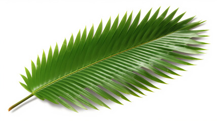 Obraz premium Green leaf of coconut palm tree on transparent background png file