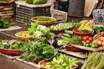 Variety of vegetables at street market