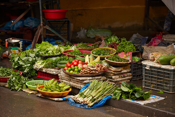 Variety of vegetables at street market