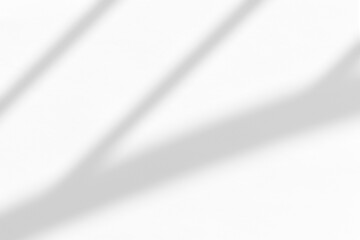 White wall with shadow of fence overlay. Sunlight effect shadow on the wall. Minimal blurred backdrop backgrounds. Summer tropical surface background.  