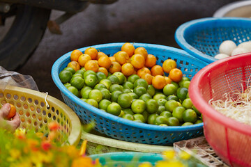 fruits and vegetables in a basket