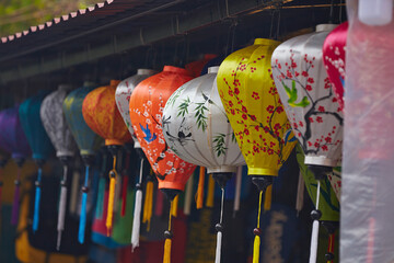 Decorated lantern at souvenir shop 