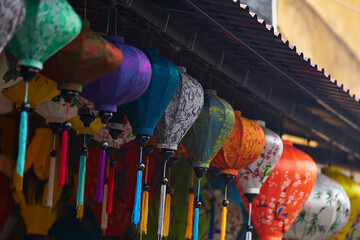 Decorated lantern at souvenir shop 