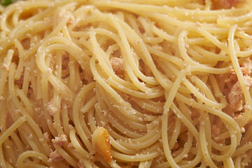 Pollack roe pasta on a plate