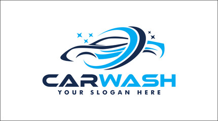 car wash logo business flat design isolated