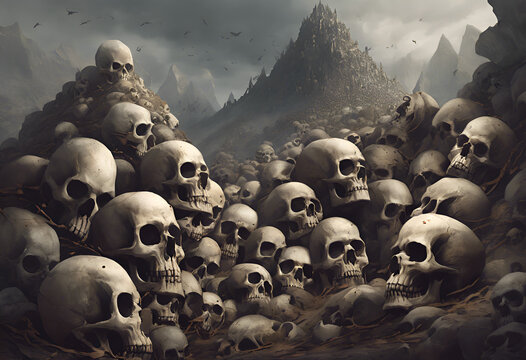 A mountain of skulls