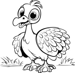 Vulture bird animal vector, coloring page