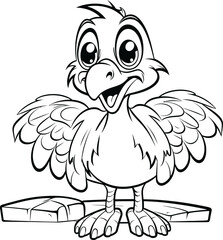 Vulture bird animal vector, coloring page