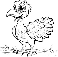 Vulture bird animal vector, coloring page