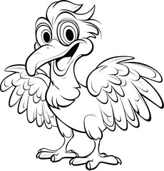 Vulture bird animal vector, coloring page