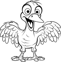 Vulture bird animal vector, coloring page