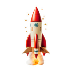 wooden rocket illustration isolated on transparent background Remove png, Clipping Path