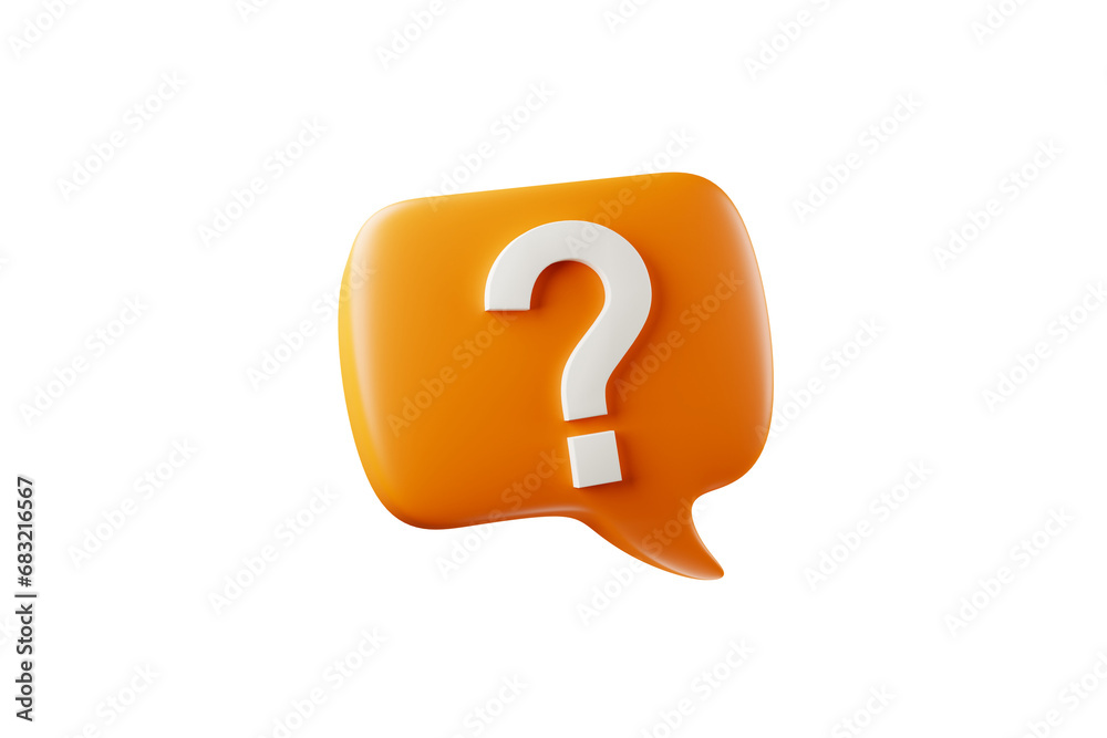 Fototapete 3D rendering A question mark floated in the air. Question ideas that arise in various places