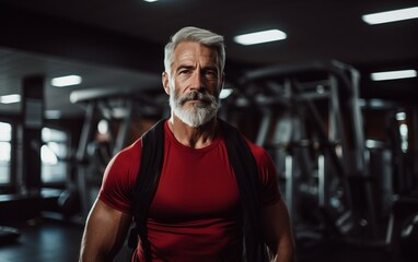 Adult Man Exercising in Gym
