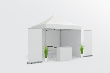 Exhibition booth mockup 3d rendering