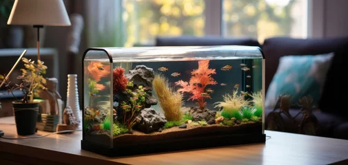 Foto op Plexiglas Aquarium in the modern interior of the apartment © Mike