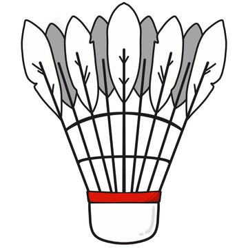 recommend clip art: Badminton shuttlecock with outline