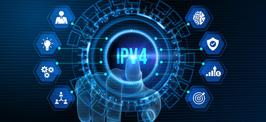 Business, Technology, Internet and network concept. IPV4 abbreviation. Modern technology concept. 3d illustration