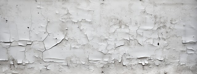 Aged and Worn Concrete Wall with Chipping White Paint
