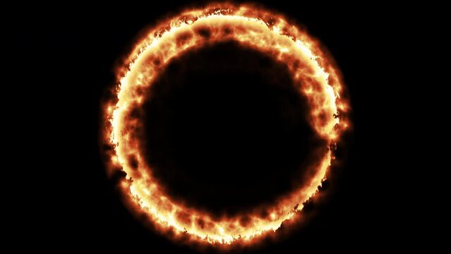 Abstract fire circle. Computer generated 3d render