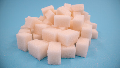 Sugar cubes close up on isolated.