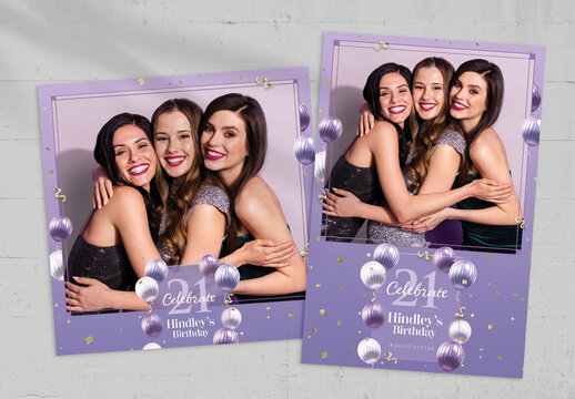 21st Birthday Photo Card Layout