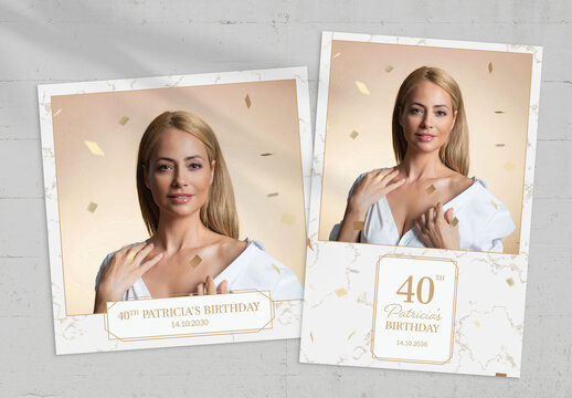 40th Birthday Photo Card Layout