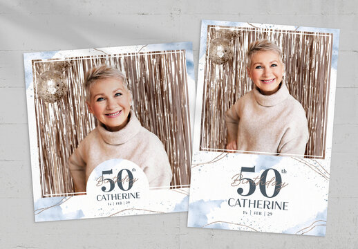 50th Birthday Photo Card Layout