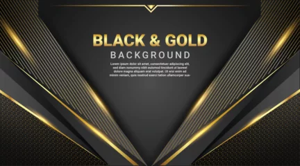Foto op Plexiglas background dark black and gold awarding nomination luxury website template 2 © GUS