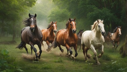 herd of horses generated by ai